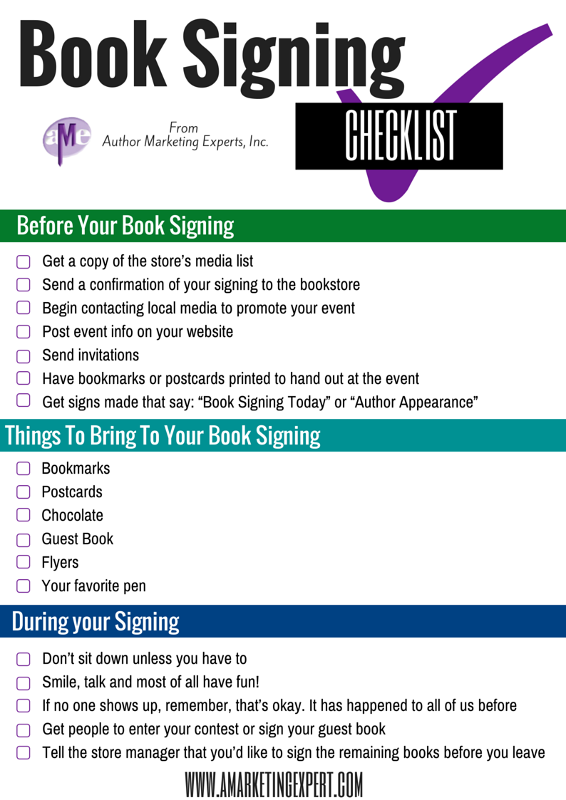 Book Signing Checklist Infographic page 1